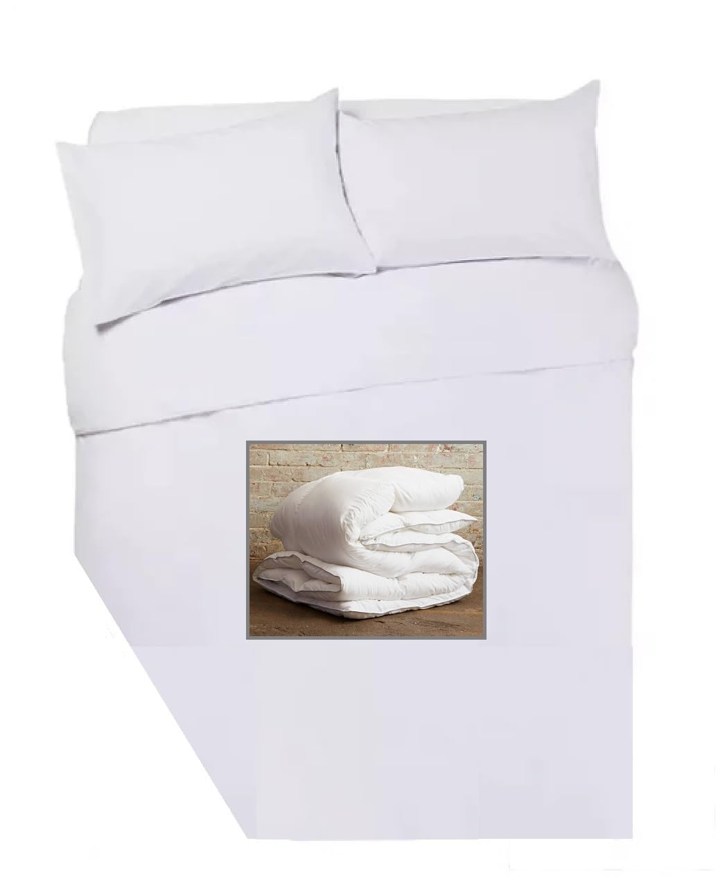 Bedtime Comforts Ltd Cream Caravan Or Motor Home Corner Cut Off Duvet Cover + 2 Pillowcases + 10.5 Tog Duvet Set - 4 Piece