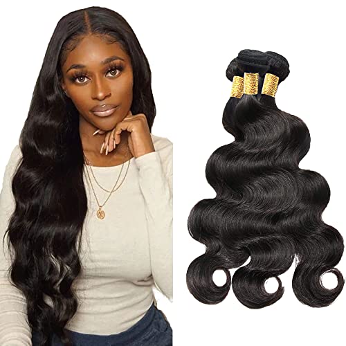 ZhengPu Brazilian Body Wave Bundle Human Hair Virgin Hair Weave Body Wave Bundles 16 18 20 Inch Body Wave Highlight Brazilian Virgin Human Hair Bundles 100% Unprocessed Remy Cheap Hair 3 Bundles