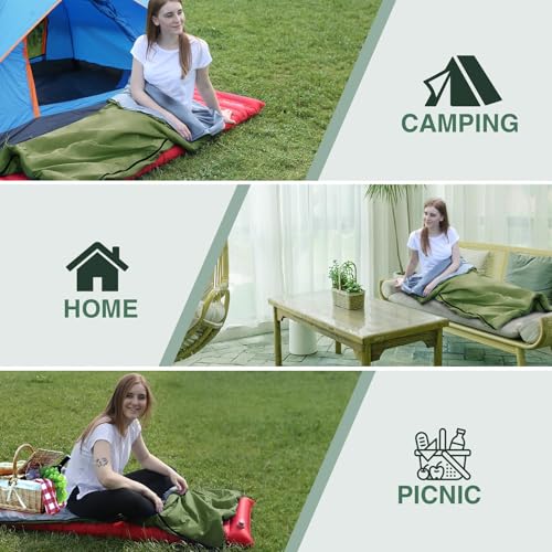 Saco de dormir REDCAMP ligero para clima cálido, portátil, compacto y resistente al agua - 75 pulgadas de largo x 33 pulgadas de ancho miniatura 5