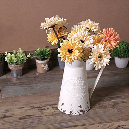 Vancore Shabby Chic Large Metal Jug Flower Pitcher Vase #TOP2