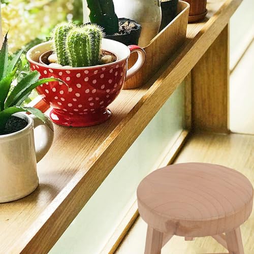 Support à Plantes en Bois Marron CRAFTHROU Tabouret pour Pot