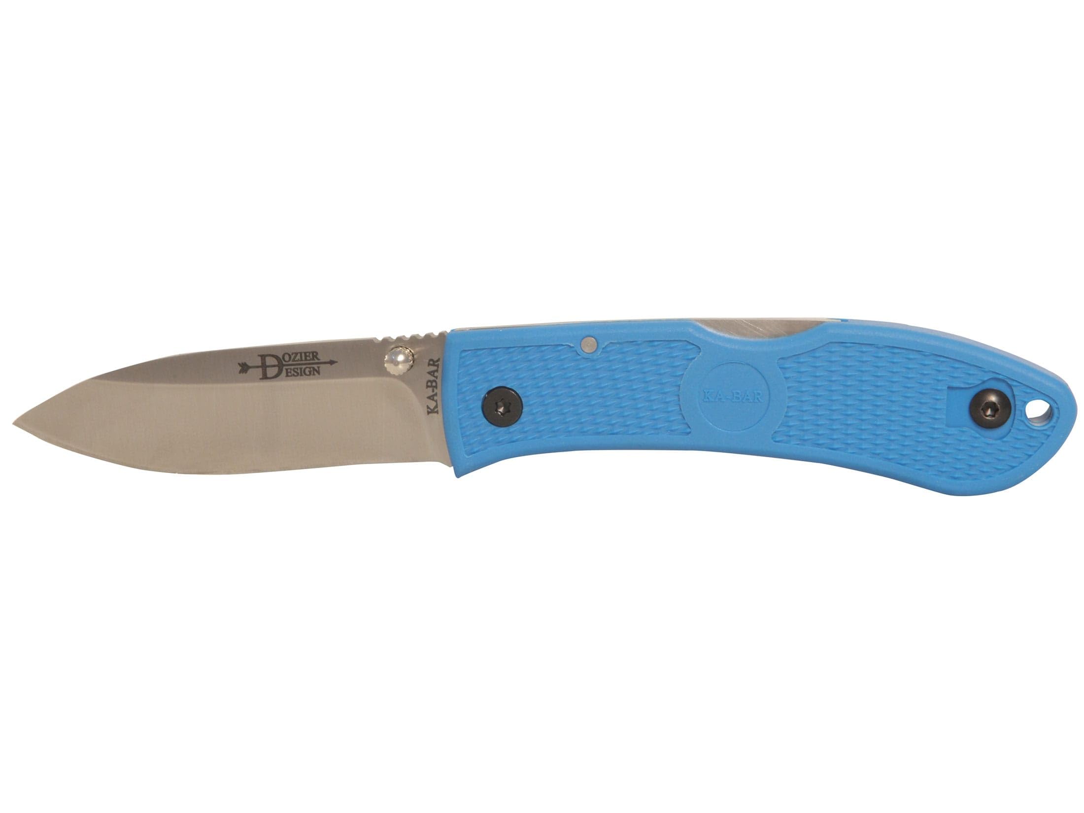 Dozier Pocket Knife 3" Drop Point D2 Stainless Steel Blade Zytel Handle Blue