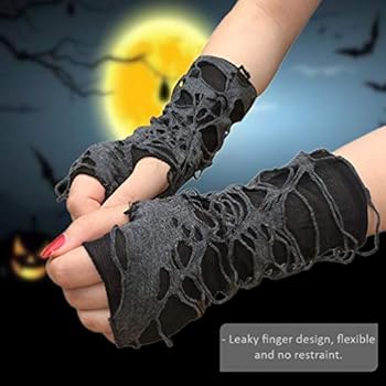 1 Paire De Gants Longs Noirs Pour Halloween Jour Des Morts