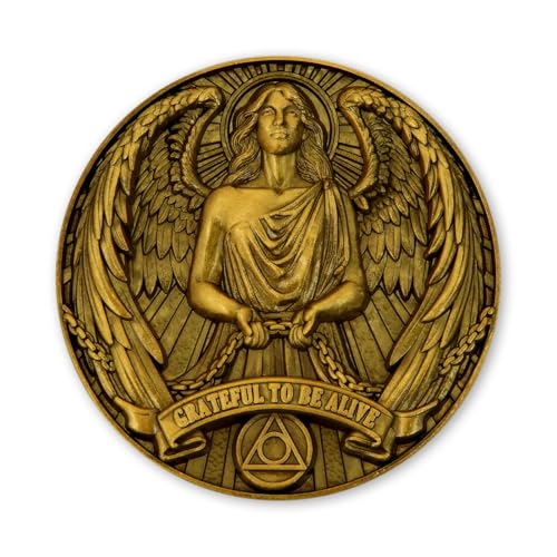 Serenity Prayer Challenge Coin with Guardian Angel – Inspirational Christian Collectible Coin with Acrylic Case, Scripture Pocket Coin Gift for Recovery & Daily Strength