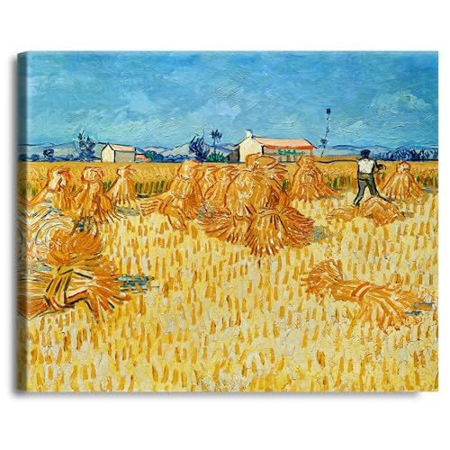 A&T ARTWORK Harvest in Provence by Vincent Van Gogh. The World Classic Art Reproductions, Giclee Canvas Prints Wall Art for Home Decor,45x36x1.5 inches