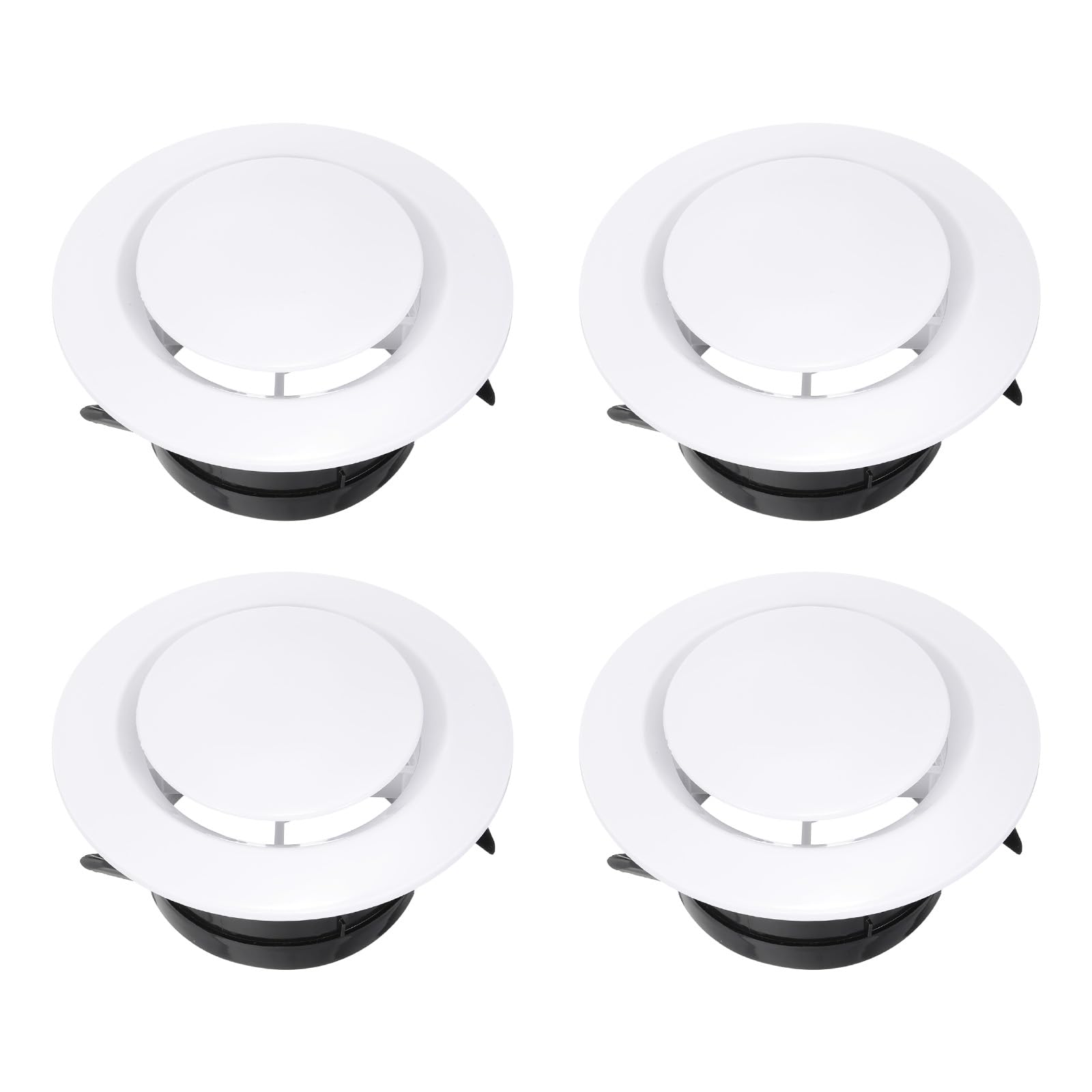 PATIKIL 4 Inch Round Air Vent Cover, 4Pcs ABS Adjustable Soffit Vents, White