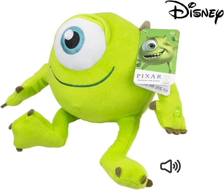 Pixar Monster AG Mike Plush Toy Cuddly Toy with Sound Official Licence 26 cm, Green - Image 2