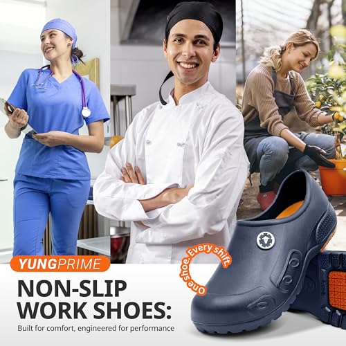Image of YUNGPRIME Men's and Women's Slip-Resistant Work Shoes - Nursing - Chef Shoes
