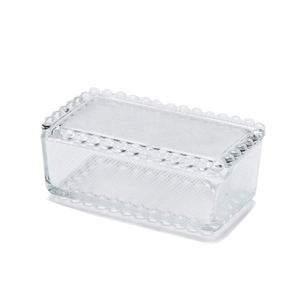 Butterdose Glas Klar Transparent Butterdose mit Deckel, Einfache Mehlbox Butter Aufbewahrungsbox Küche Kühlschrank Frischebox
