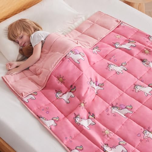 anfie Weighted Blanket Kids (36"x48" 5lbs) Weighted Blanket Cooling Blanket for Sleeping,Throw Size Breathable Blanket with Premium Glass Bead(Little Unicorn)