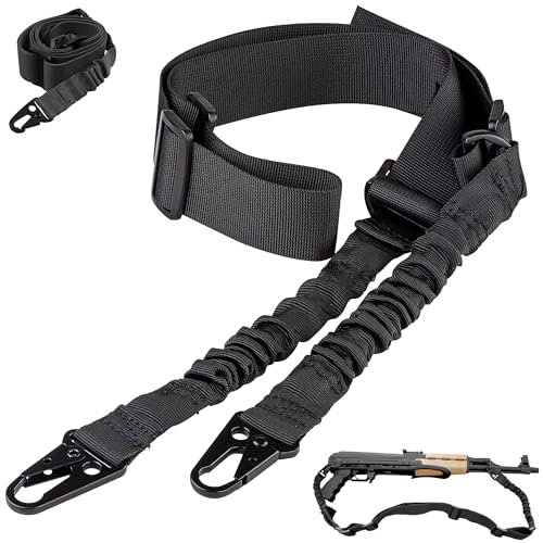 VTech Tacitical Adjustable Two Point Sling - Durable Nylon Rope for Sling Strap, 2 Point Shoulder Strap with Metal Hook | Multipurpose Sling for Outdoor Hunting & Camera (Black)