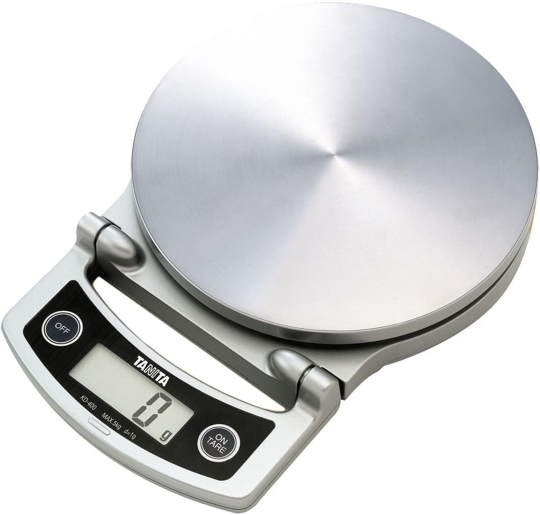 KD-400 Digital Kitchen Scales 5kg – Stainless Steel Kitchen Weighing Scales, Compact Foldable Food Weighing Scales for Cooking & Baking, Kitchen Essentials, Silver