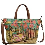 SCHÖNES VIBRANTES DESIGN: Jede Tasche ist ein kleines, von talentierten Kunsthandwerkern handgemaltes Kunstwerk; inspiriert von der Natur und Vintage-Kunst-Themen sind diese Premium-Lederhandtaschen ein perfektes Geschenk.
