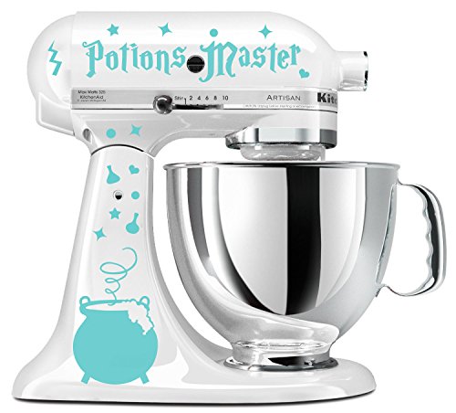 Potions Master Wizard Cauldron Mint Vinyl Decal Set Stand Mixer Witches Wicca Mage