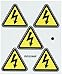 NMC ISO259AP Electric Voltage Hazard ISO Label with Graphic, 2" Length x 2" Width, Pressure Sensitive Vinyl, Black on Yellow
