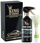 King of Sheen Vinyl Shine Car Dashboard Cleaner and Car interior Cleaner + Handy Vent Duster Brush, Effortlessly Enhance the Appearance of your Cars Interior, 500ml
