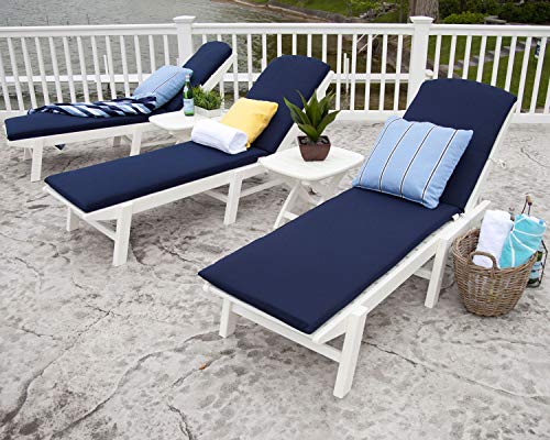 Polywood Naw2280Wh Nautical White Stackable Wheeled Chaise #TOP6