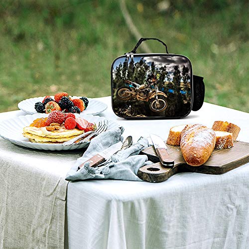 Aeoiba Motocross Sport Motorcycle Vehicle Lunch Box With Padded Liner, Spacious Insulated Lunch Bag, Durable Thermal Lunch Cooler Pack For Boys Men Women Girls Adults #TOP1