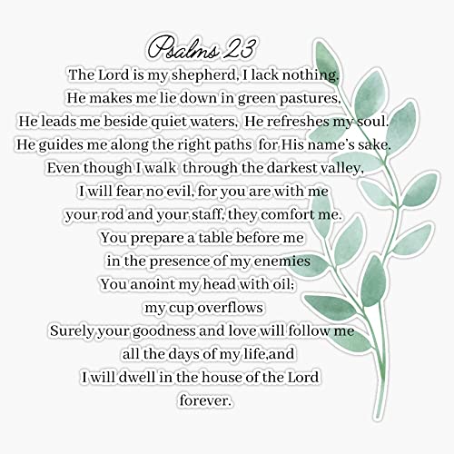 PSALM 23 Bumper Sticker Vinyl Decal 5 inches