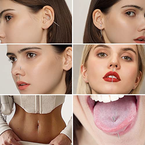 Finrezio 14G Titanium Piercing Taper Insertion Pin For Ear/Nose/Navel/Nipple/Lip/Eyebrow Stretcher Body Piercing Stretching Kit Assistant Tool #TOP3