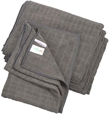 PantryPal Microfibre Tea Towels | Packs of 4 & Packs of 8 | 45cm x 65cm (Grey, 4)
