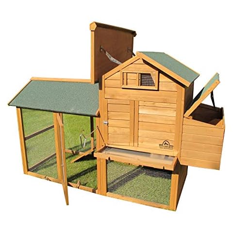 Pets Imperial® Kingsbourne Chicken Coop with Chicken Run - Chicken House with Opening Roof - 183 cm (W) x 98 cm (D) x 87 cm (H) Cover