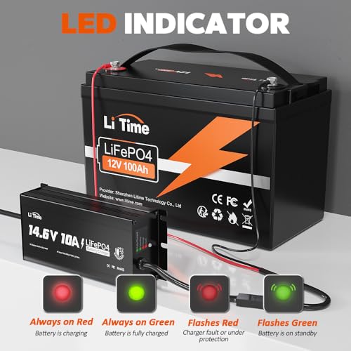image for LiTime IP65 Waterproof 14.6V 10A LiFePO4 Onboard Charger, Fast Chargin