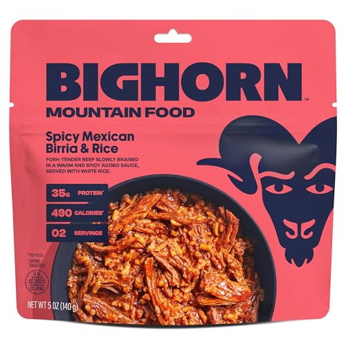 BIGHORN-Mountain-Food-Spicy-Mexican-Birria-and-Rice-freeze-dried-meals-for-backpacking-food-dehydrated-camping-food-for-backpacking-meal-just-add-water-great-taste-2-servings
