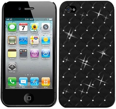 Black Lace - Luxury Gemstone Protector Case with Diamonds for Apple iPhone 4 / 4S