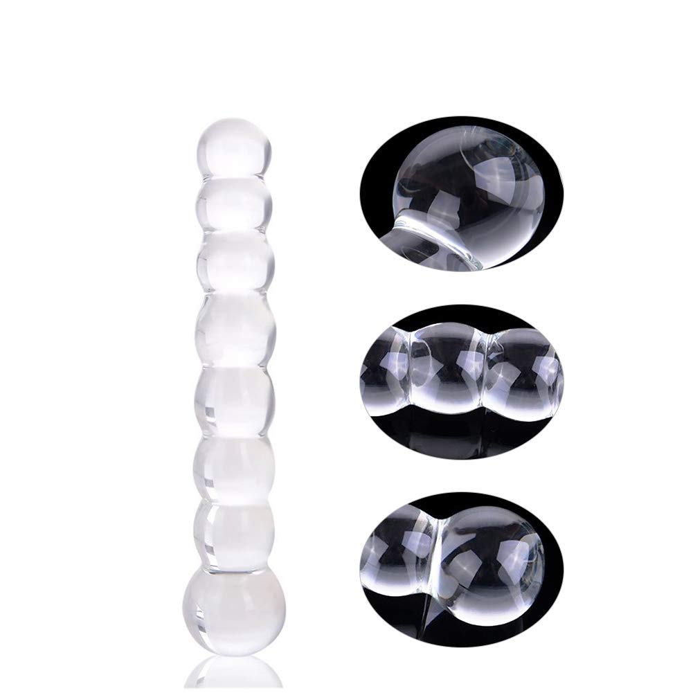 Plug anale Sextoyset per uomo, dildo in vetro, punto G, stimolazione vagina, masturbazione, roluck cristallo perline buttplug trasparente anale giocattolo per donne e uomini