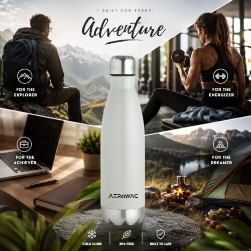 Image of 304 Stainless Steel Viva Insulated Flask 500ml | Hot & Cold 24 Hours | Double Wall, Lightweight, Leak Proof, BPA-Free Bottle | Ideal for Office, Gym, School, Travel (Grey, Pack of 1)