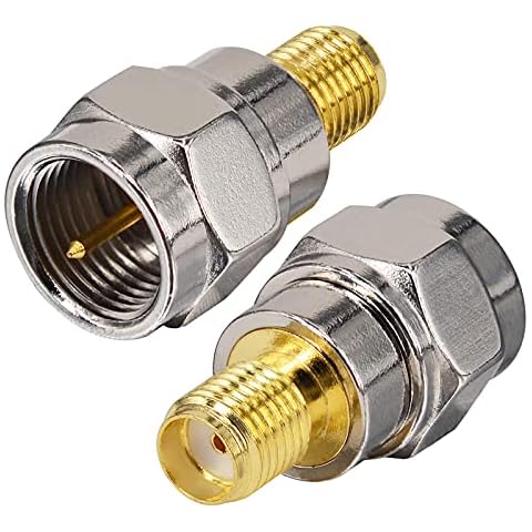 onelinkmore F Type Male to SMA Female Coax Connectors SMA Connector RF Antenna Adapter Test Aerial Converter for Scanner, SDR, Handheld Antenna FM Digital Radio Kenwood Pioneer Panasonic Pack of 2 Cover