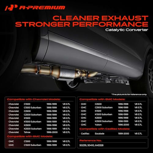 A-Premium Catalytic Converter Kit Direct-Fit Compatible with Chevrolet Tahoe, C1500, C2500 Suburban, C2500 & GMC Yukon, K1500, K1500/K2500 Suburban, K2500 & Cadillac Escalade, 5.7L, EPA Compliant by A-premium - Used condition - Image 2