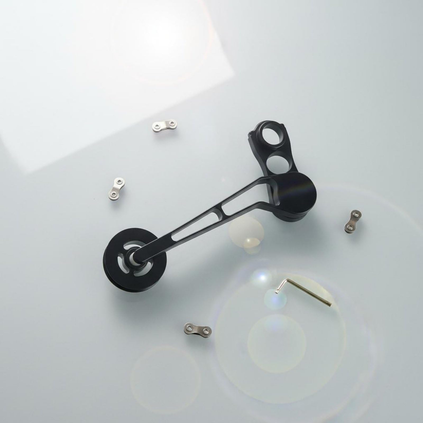 Desviador Trasero para Bicicleta Plegable Cambio Tensor Estabilizador Aleación de Aluminio Ligera con Rueda Guía de Nylon 12T Compatible con 5 6 7