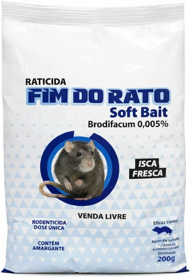 Raticida Soft Bait 200g Pronto Uso com Brodifacoum para Ratos Ratazanas e Camundongos