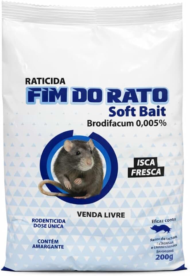 Raticida Soft Bait 200g Pronto Uso com Brodifacoum para Ratos Ratazanas e Camundongos