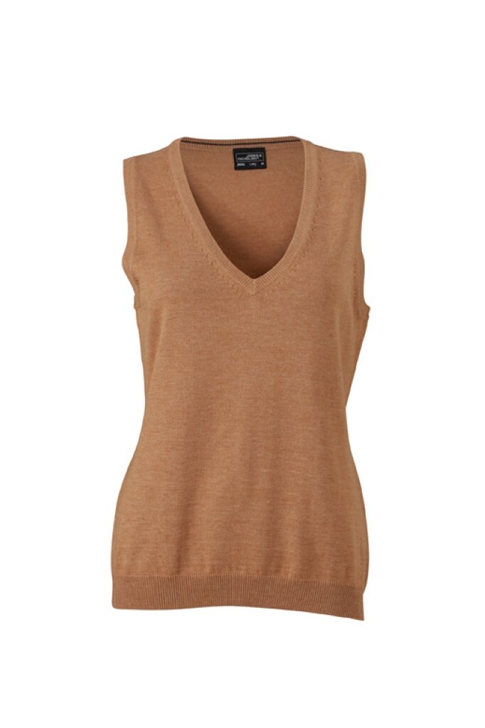James & Nicholson Women's Camel Ladie's Classic Cotton Sleeveless Pullover (Xl, )