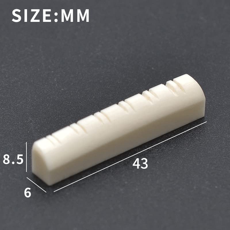 Dadi per Chitarra a 12 Corde in Vero Osso Scanalato, per Chitarra Elettrica, 43 X 6 X 8,5 Mm o 48 X 3 X 5,5 Mm, Accessori per Chitarra Elettrica, 100 Pezzi/43 * 6 * 8.5Mm 100Pcs