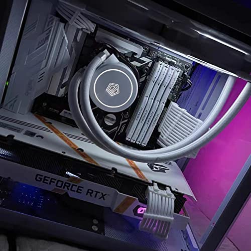 Image of PSU Cable Extension Kit 30CM Length with Cable Combs 1x24Pin /1x8Pin(4+4) EPS /2x8Pin(6P+2P) PCI-E /PC Sleeved Cable for ATX Power Supply(White)