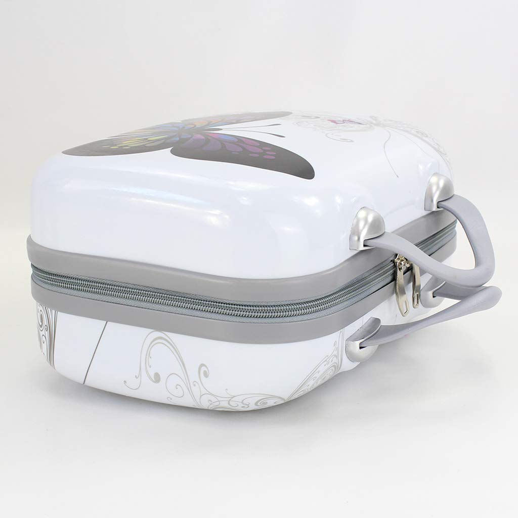 Maleta de Cabina Mariposas Blanco con Neceser