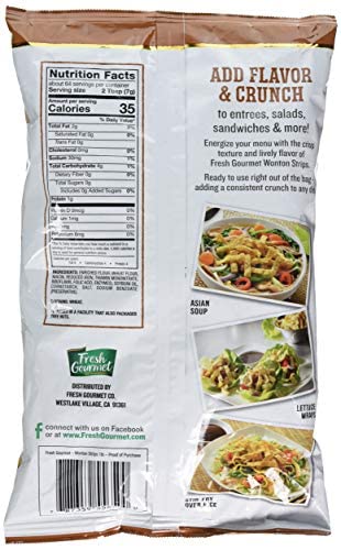 Miniatura 2 de Fresh Gourmet Authentic Wonton Strips Crujiente Snack and Salad Topper (16 onzas (paquete de 8))