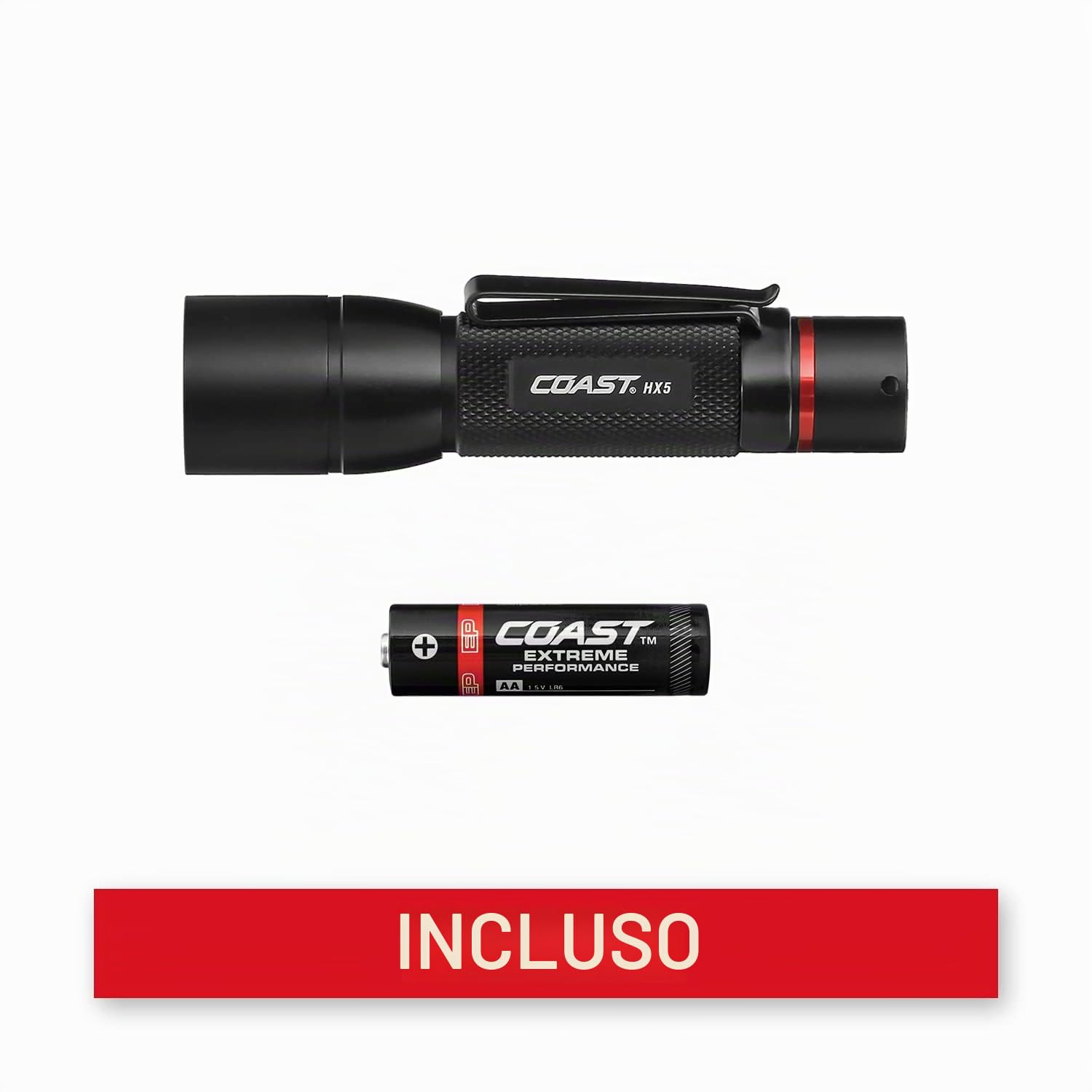 Coast Hx5 Torcia tascabile a LED, messa a fuoco fascio puro, nero-2496544, nero