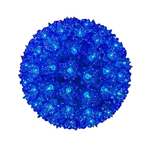 Novelty Lights 7.5in 100 Light Starlight Sphere, Blue, Large Ornament Ball Light, 5ft Hanging Cord with S Hook, 12ft Power Cord with Stackable Plug, Commercial Grade