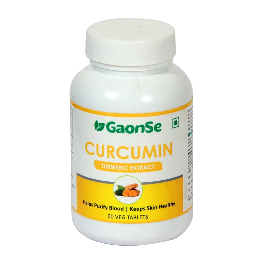 GAONSE CURCUMIN TABLET WITH 95% TURMERIC EXTRACT, NATURAL ANTI INFLAMATORY & ANTIOXIDANT SUPPLIMENT FOR JOINT PAINS AND IMMUNE SUPPORT, 60 COUNT