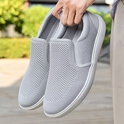 Image of konhill Mens Slip On Loafers Sneakers - Casual Knit Walking Shoes for Men, Lightweight Breathable Memory Foam Boat Shoes, Comfortable Slip-On Driving Loafers for Work Travel Beach