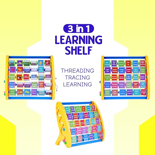 Image of FLYI STEM 3-in-1 Educational Toy Set for Kids | Learn Fruits Names with Images, 3+ Years, Activity Toy, Learning Shelf Toys, Lacing & Tracing Toy - Best Return Gifts for Kids