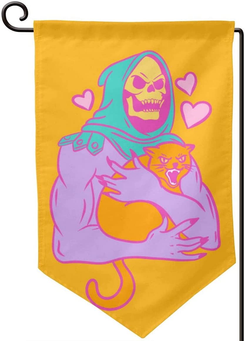 Skeletor Patterned Garden Flag 12.5x18 Inch Double Sided Yard for All Seasons Outdoor House Flag for Decoration