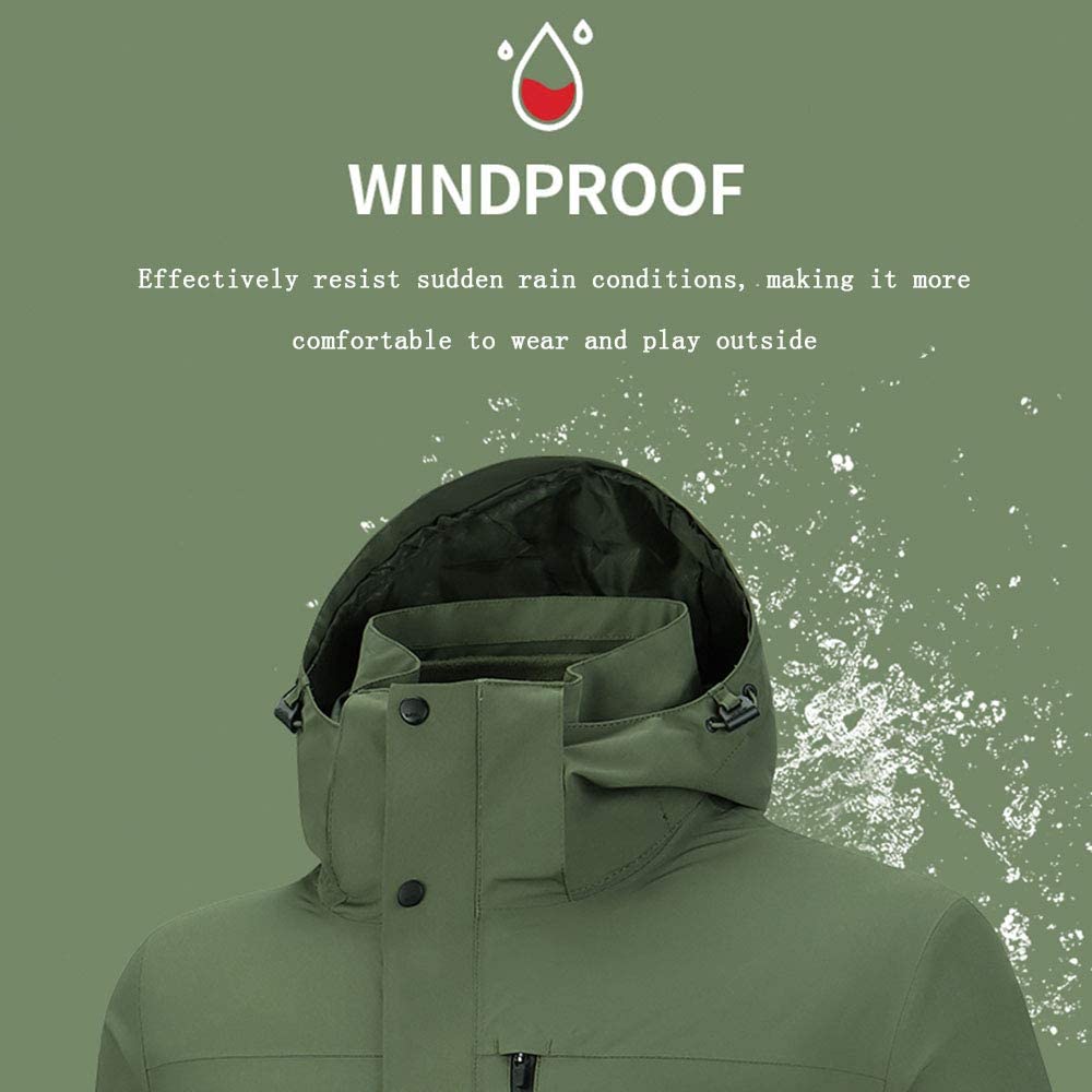 MU Chaqueta de Esquí para Hombre - 3 en 1 Chaqueta de Invierno Impermeable - Chaqueta de Montaña de Nieve - Ropa de Rompevientos de Moda Simple Espesa/Blue/L