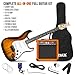 LyxPro Full Size Electric Guitar with 20w Amp, Package Includes All Accessories, Digital Tuner, Strings, Picks, Tremolo Bar, Shoulder Strap, and Case Bag Complete Beginner Starter kit Pack,Sunburst