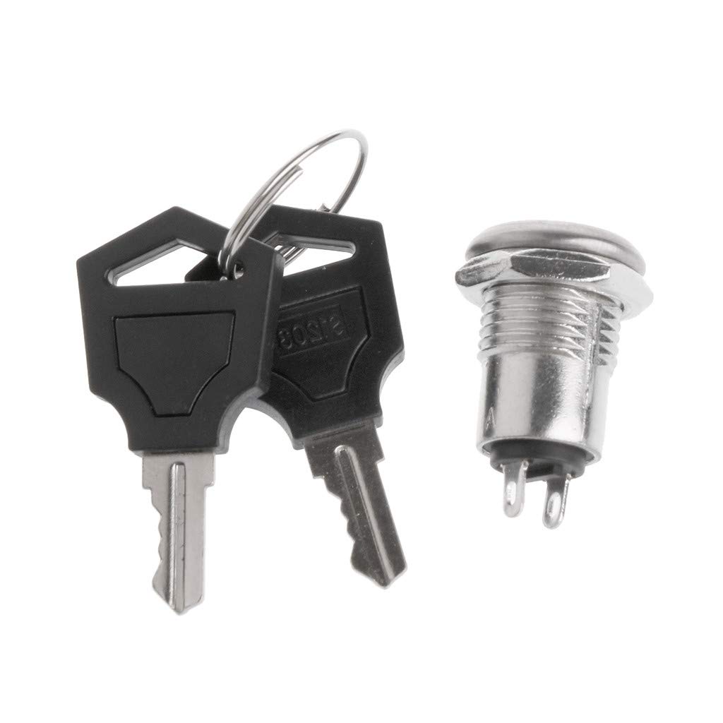 NIGUBWO Electric for Key Starter Switch with 2 Keys Two Terminals Security Power Locks for Key Removable in Off Position Easy to
